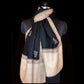 Black with natural border stole with beautiful embroidery